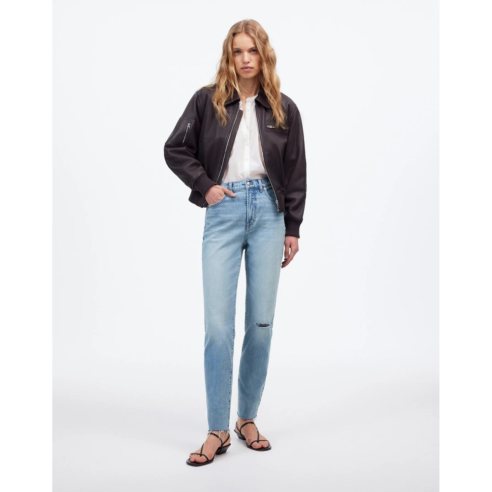 Madewell Perfect Vintage Jean High Rise Frayed Hem Light Wash Denim Size 25 #3
